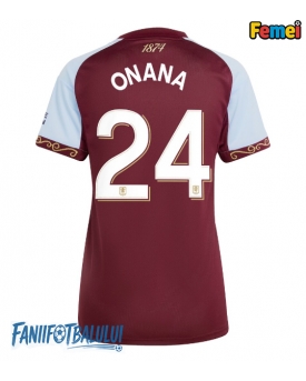 Aston Villa Amadou Onana #24 Tricou Fotbal Replică 2025-26 Femei Acasa